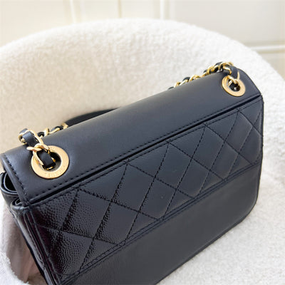 Chanel 19B Mini Flap in Smooth Calfskin / Lambskin and Glossy Caviar Leather GHW