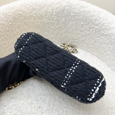 Chanel 24K VIP Gift Mini Bag in Black and White Tweed and LGHW
