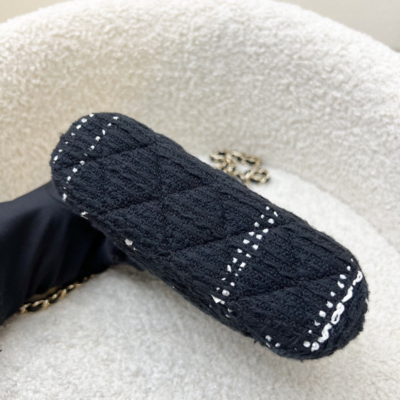 Chanel 24K VIP Gift Mini Bag in Black and White Tweed and LGHW