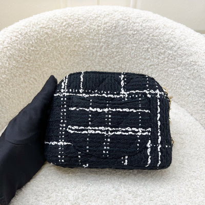 Chanel 24K VIP Gift Mini Bag in Black and White Tweed and LGHW