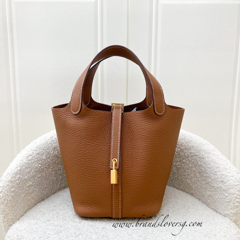 Hermes Picotin 18 in Gold Clemence Leather and GHW