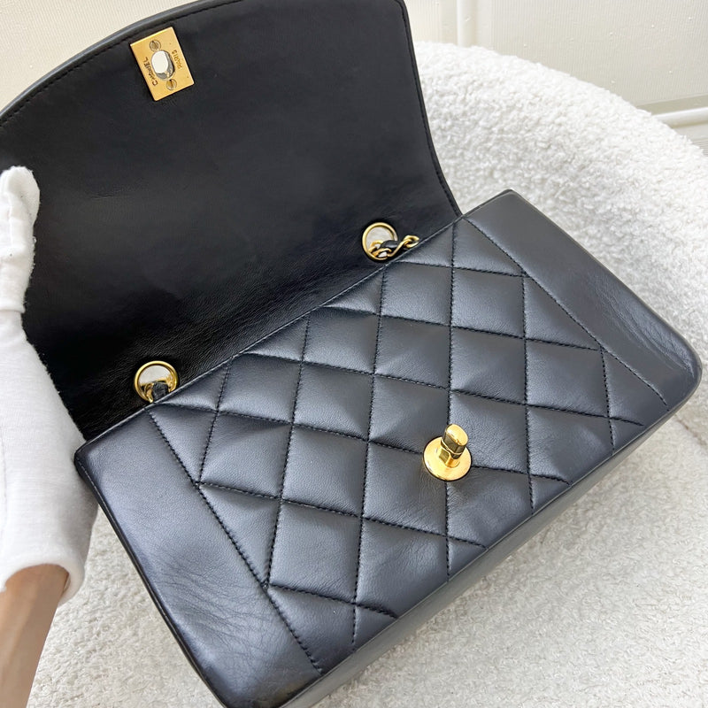 Chanel 22 Mini Hobo Handbag in Black Shiny Calfskin and AGHW