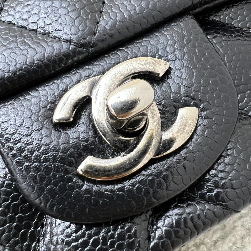 Chanel Classic Mini Rectangular Flap in Black Caviar and RHW