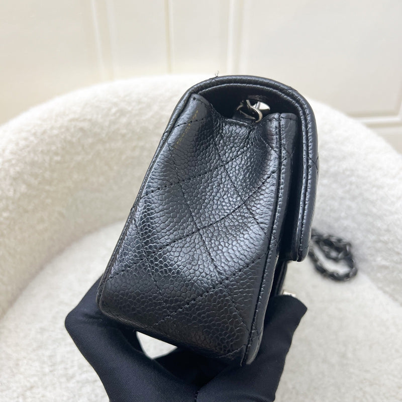 Chanel Classic Mini Rectangular Flap in Black Caviar and RHW