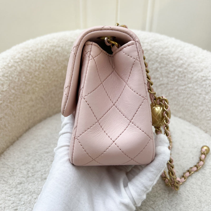 Chanel Pearl Crush Square Mini Flap in 23K Light Pink Lambskin and AGHW