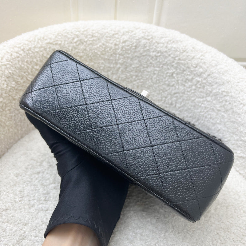 Chanel Classic Mini Rectangular Flap in Black Caviar and RHW