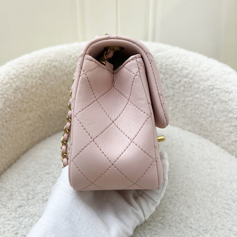 Chanel Pearl Crush Square Mini Flap in 23K Light Pink Lambskin and AGHW