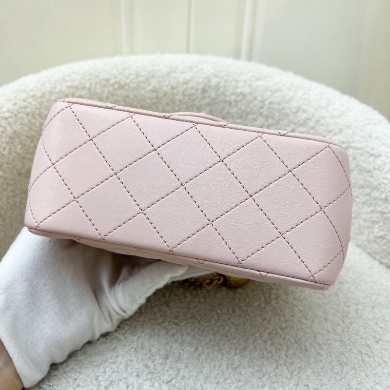 Chanel Pearl Crush Square Mini Flap in 23K Light Pink Lambskin and AGHW