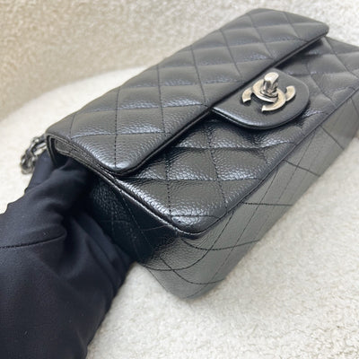 Chanel Classic Mini Rectangular Flap in Black Caviar and RHW