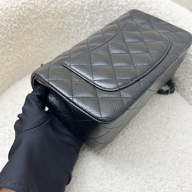 Chanel Classic Mini Rectangular Flap in Black Caviar and RHW