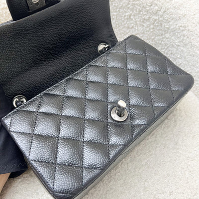 Chanel Classic Mini Rectangular Flap in Black Caviar and RHW