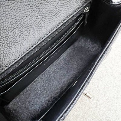 Chanel Classic Mini Rectangular Flap in Black Caviar and RHW