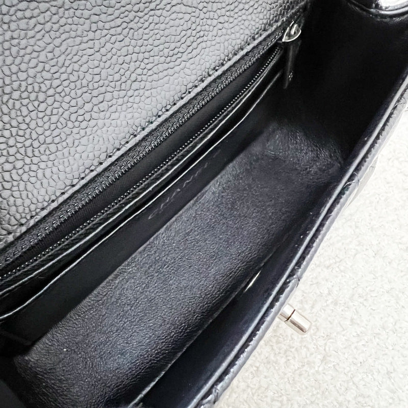 Chanel Classic Mini Rectangular Flap in Black Caviar and RHW