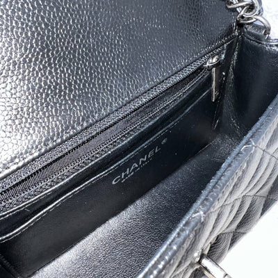 Chanel Classic Mini Rectangular Flap in Black Caviar and RHW
