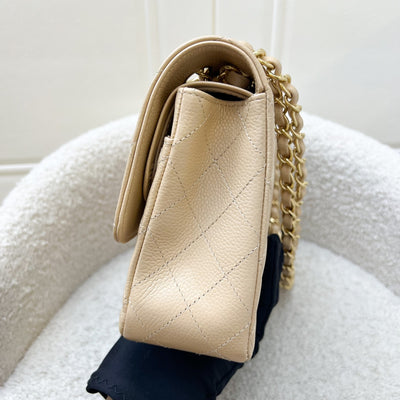 Chanel Medium Classic Flap CF in Beige Caviar and GHW