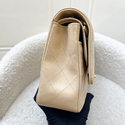Chanel Medium Classic Flap CF in Beige Caviar and GHW