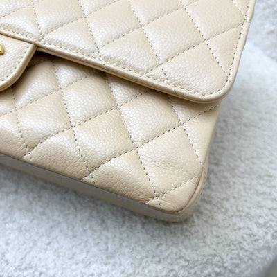 Chanel Medium Classic Flap CF in Beige Caviar and GHW
