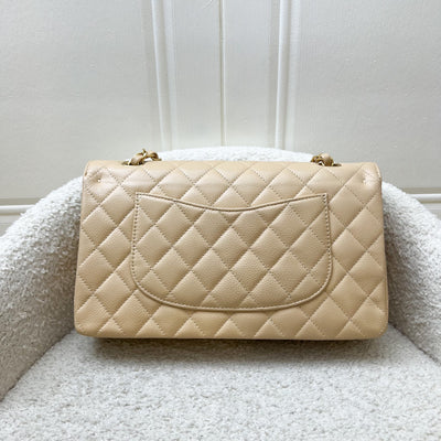 Chanel Medium Classic Flap CF in Beige Caviar and GHW