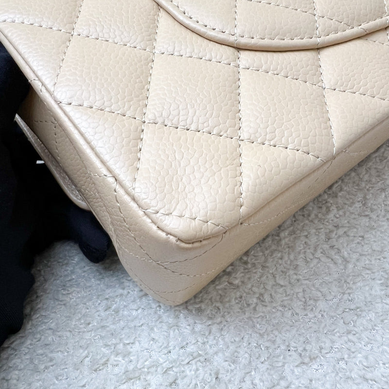 Chanel Medium Classic Flap CF in Beige Caviar and GHW