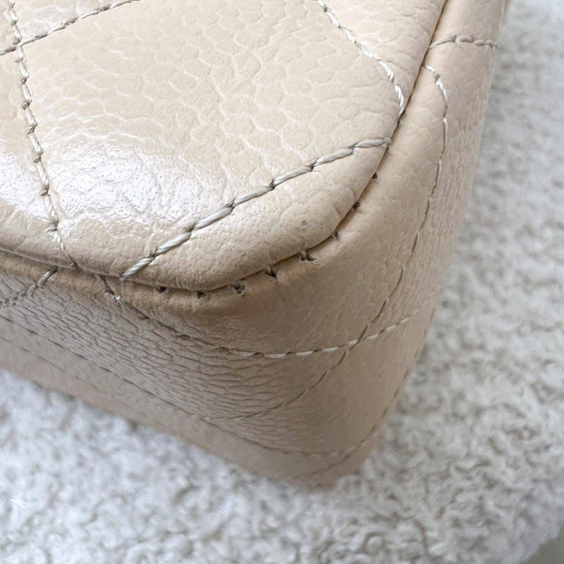 Chanel Medium Classic Flap CF in Beige Caviar and GHW