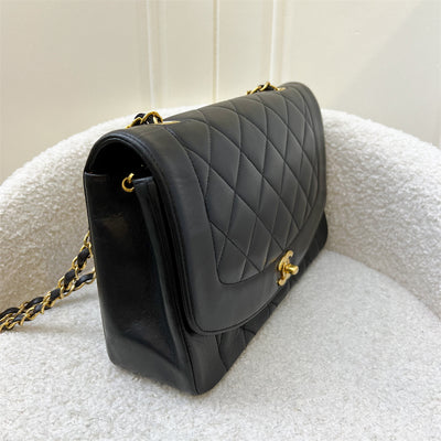 Chanel Vintage Medium Diana Flap in Black Lambskin and 24K GHW