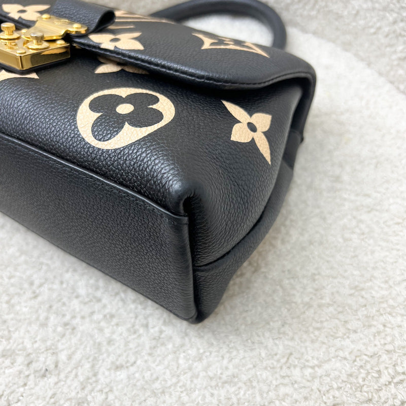 LV Madeleine BB in Black and Creme Giant Monogram Empreinte Leather and GHW (Model: M45978)