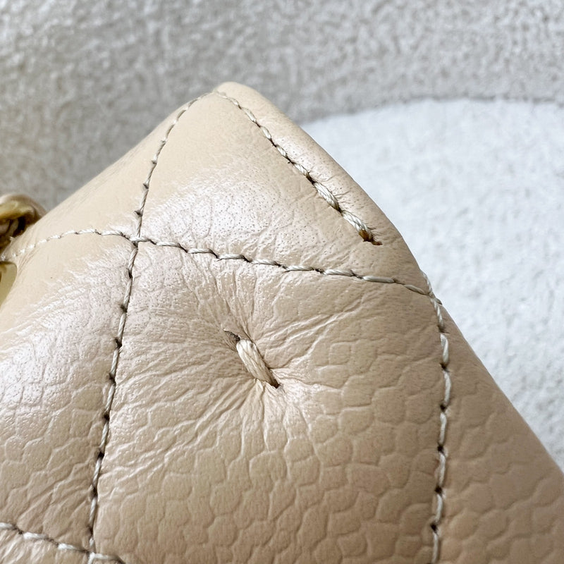 Chanel Medium Classic Flap CF in Beige Caviar and GHW