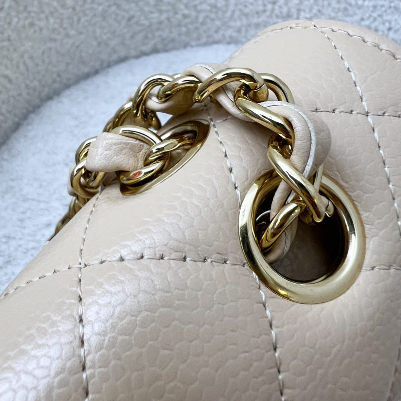 Chanel Medium Classic Flap CF in Beige Caviar and GHW