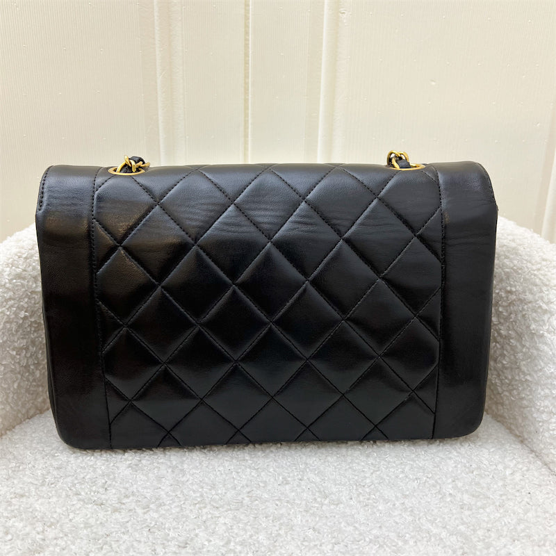 Chanel Vintage Medium Diana Flap in Black Lambskin and 24K GHW