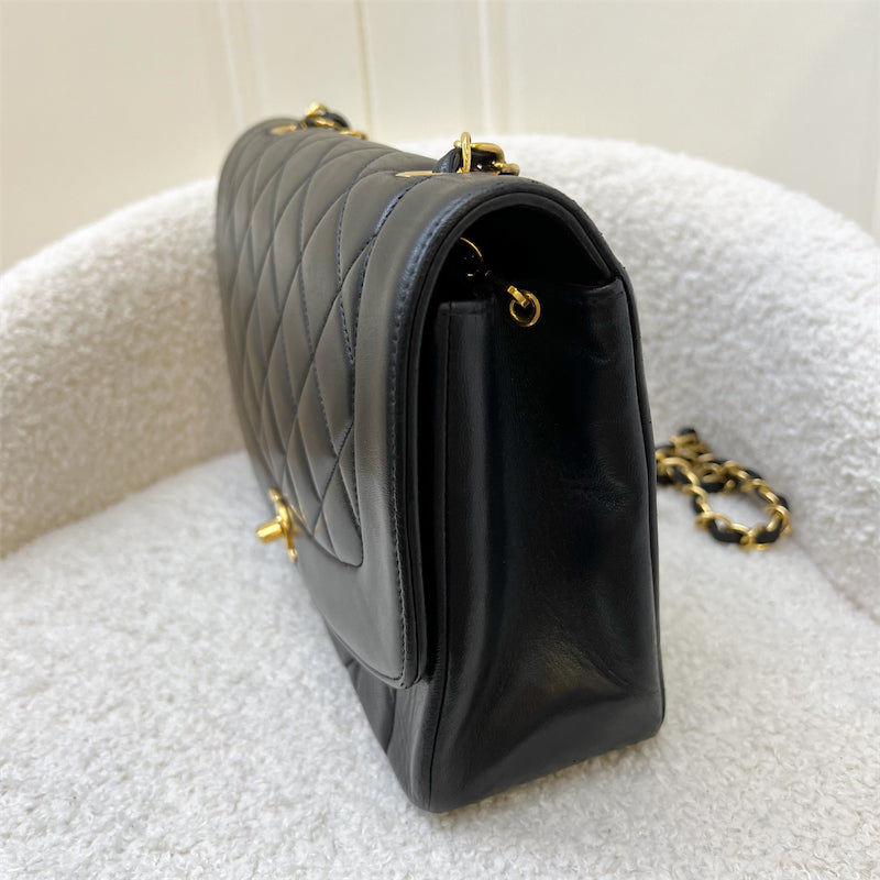 Chanel Vintage Medium Diana Flap in Black Lambskin and 24K GHW