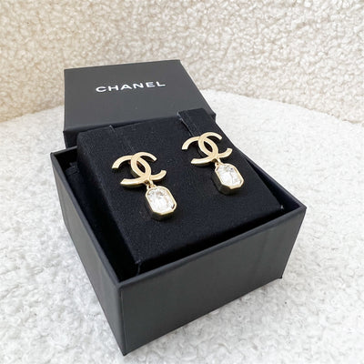 Chanel Classic Dangling Earrings with Crystal in LGHW