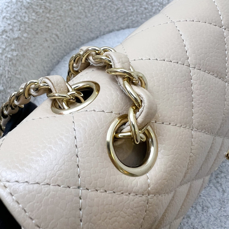 Chanel Medium Classic Flap CF in Beige Caviar and GHW