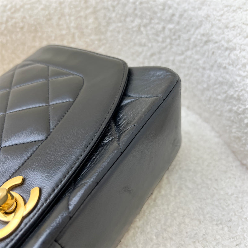 Chanel Vintage Medium Diana Flap in Black Lambskin and 24K GHW