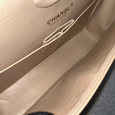 Chanel Medium Classic Flap CF in Beige Caviar and GHW