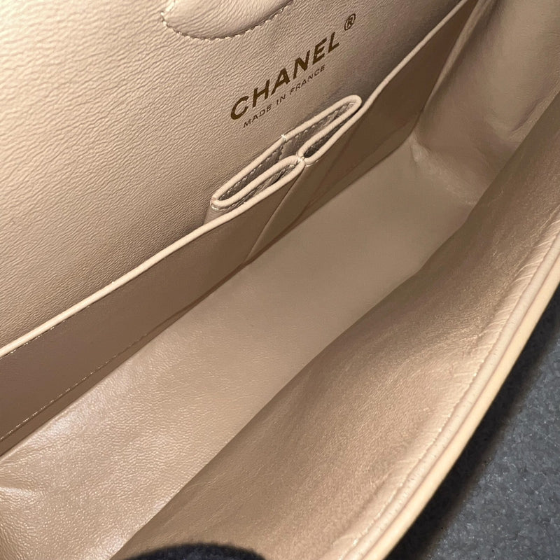 Chanel Medium Classic Flap CF in Beige Caviar and GHW