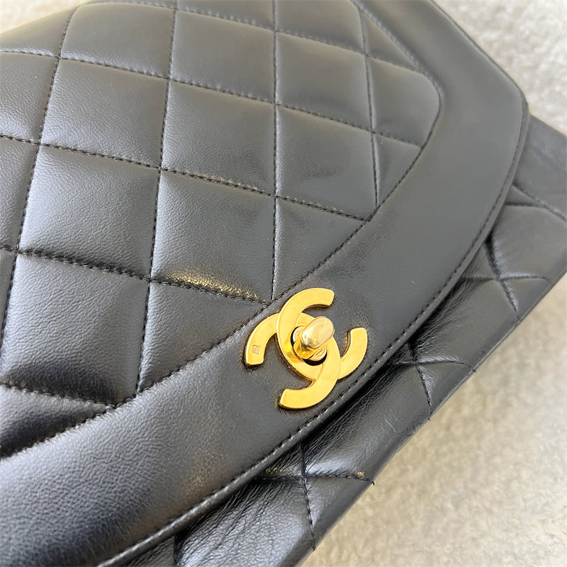 Chanel Vintage Medium Diana Flap in Black Lambskin and 24K GHW