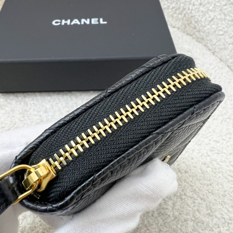 Chanel Classic Zippy Card Holder in Black Caviar and GHW (Model: AP0216)