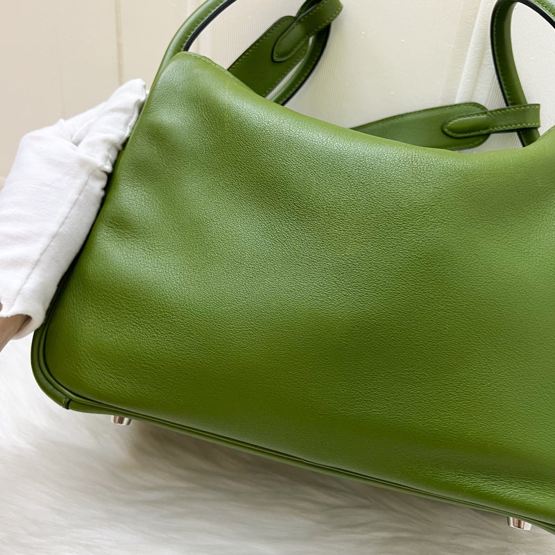 Hermes Lindy 30 in Green Evercolor Leather and PHW