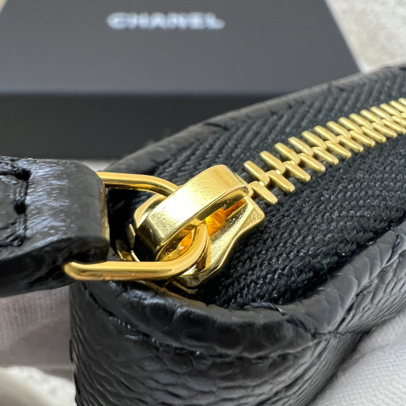 Chanel Classic Zippy Card Holder in Black Caviar and GHW (Model: AP0216)