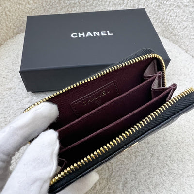 Chanel Classic Zippy Card Holder in Black Caviar and GHW (Model: AP0216)