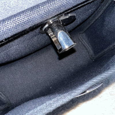 Hermes Mini Herbag Retourne in Noir Black Toile Militaire Canvas, Black Vache Hunter Leather and PHW (Includes free twilly)