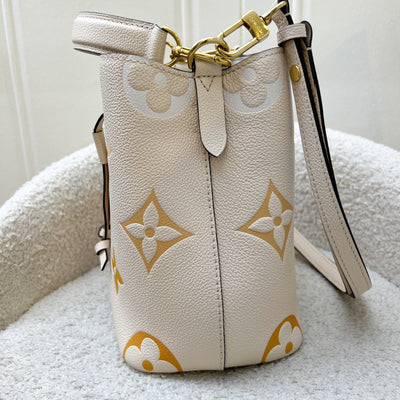 LV NéoNoé BB in By the Pool Gradient Beige Empreinte Leather and GHW (Model: M45716)