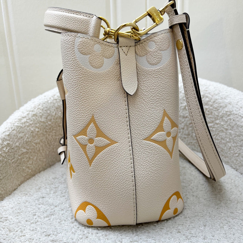 LV NéoNoé BB in By the Pool Gradient Beige Empreinte Leather and GHW (Model: M45716)