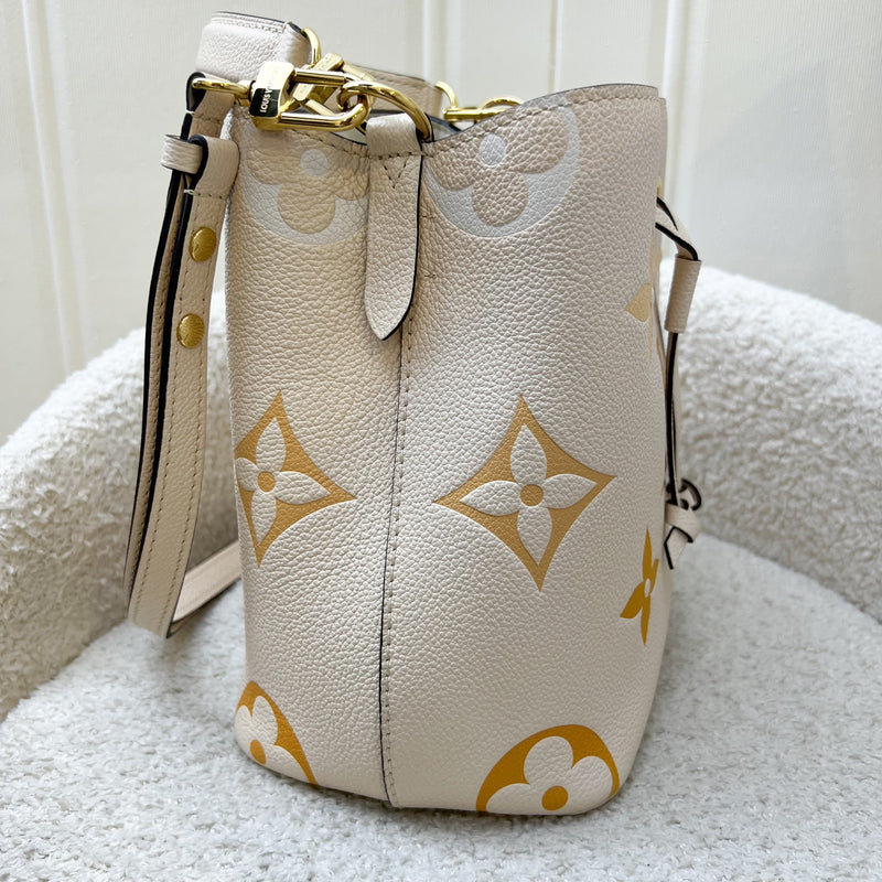 LV NéoNoé BB in By the Pool Gradient Beige Empreinte Leather and GHW (Model: M45716)