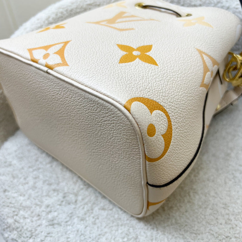 LV NéoNoé BB in By the Pool Gradient Beige Empreinte Leather and GHW (Model: M45716)