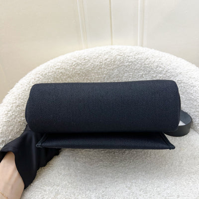 Hermes Mini Herbag Retourne in Noir Black Toile Militaire Canvas, Black Vache Hunter Leather and PHW (Includes free twilly)