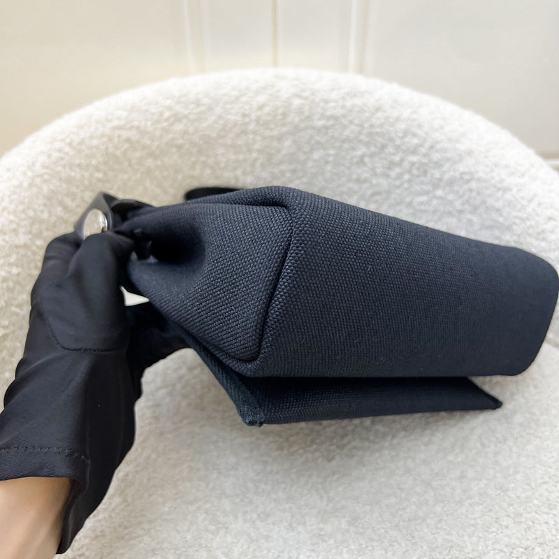 Hermes Mini Herbag Retourne in Noir Black Toile Militaire Canvas, Black Vache Hunter Leather and PHW (Includes free twilly)