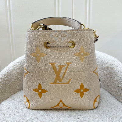 LV NéoNoé BB in By the Pool Gradient Beige Empreinte Leather and GHW (Model: M45716)