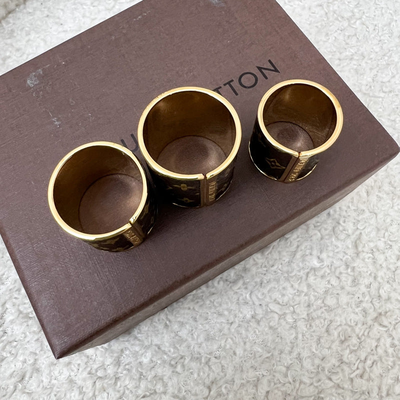 LV Skin Rings in Monogram Canvas and GHW (Set of 3)