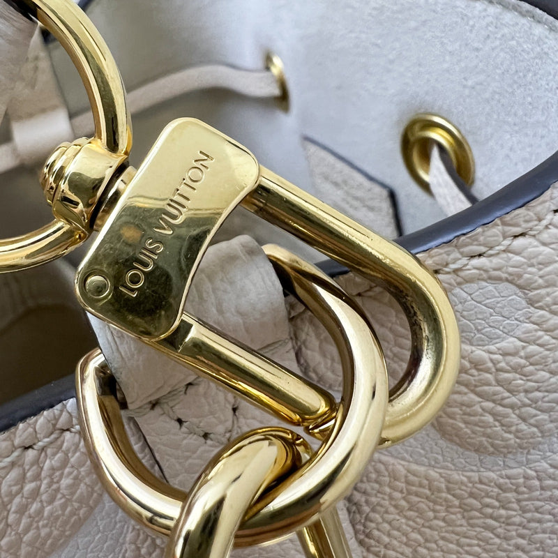 LV NéoNoé BB in By the Pool Gradient Beige Empreinte Leather and GHW (Model: M45716)